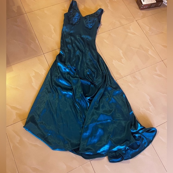 CESAR ROSARIO Ladies Blue Formal Dress Ball Gown Asimétrico Wedding Party . PROM - Picture 5 of 16